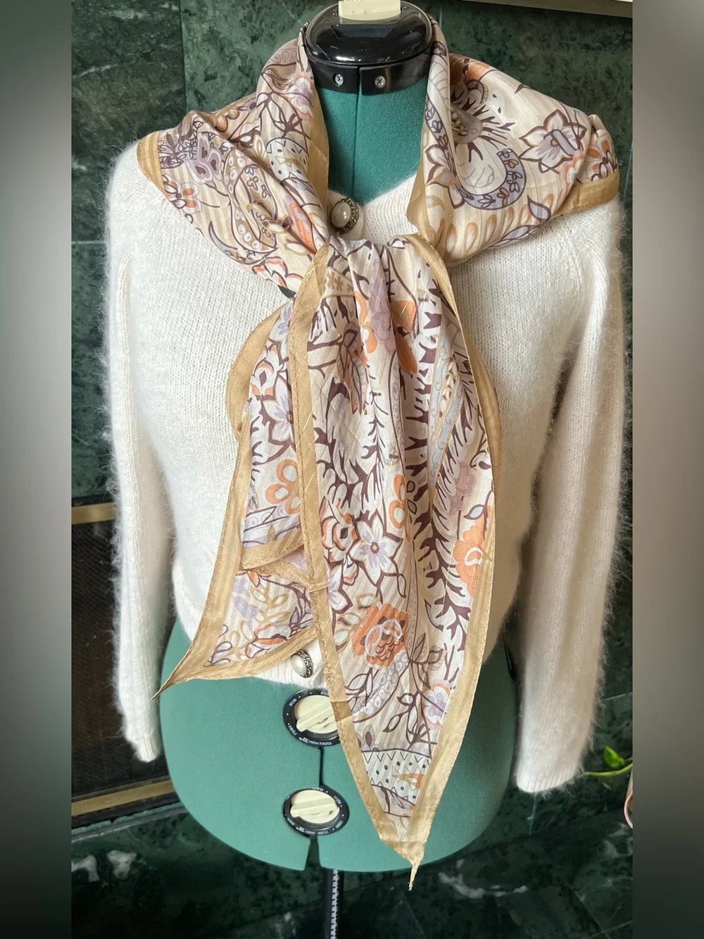 Vintage Lancetti Milano Silk Scarf, Lancetti Accessories, Lancetti Silk Bandana